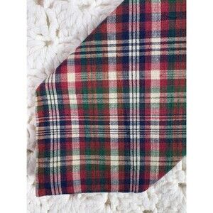 Vintage Resilio Men's Cotton Tie Plaid Red Green White Short 3.25" x 56" EUC